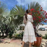 Lace Hollow-out Tassel Dress