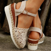 Women's Outerwear Hemp Rope Lace Casual Sandals