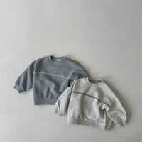 Sweatshirt And Sweatpants Simple Design Trendy Lines Suit Versatile