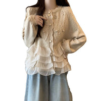 Womens SpringFall Plus-Size Cardigan Sweater Slimming Tummy-Blurring