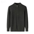 Half Turtleneck Zipper Twisted Flower Sweater Long Sleeve Knitwear