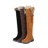 Autumn And Winter Simple Plus Size 40-44 Suede Over The Knee Student Women's Boots