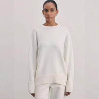 Women's Knitted Round Neck Solid Color Loose Fashion Sweater