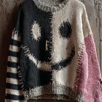 Womens Green Crew-Neck Flannel Sweater For Christmas