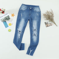 New Gradient Ripped High-Waist Women's Cropped Jeans