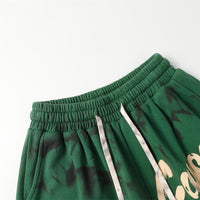 Tie-dyed Letter Shorts Men's Design Sense Niche