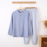 Simple, Long-sleeved, Double-layer Gauze, All-cotton Lightweight Pajamas
