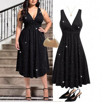 Women's Elegant Highlight V-Neck Dress