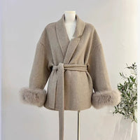 Fox Fur Double-sided Temperament Wool Overcoat