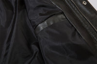 European And American Letters Embroidered Lapel Loose Leather Coat