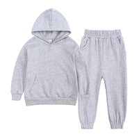 Autumn European And American Middle And Big Children Hooded Sweater Set