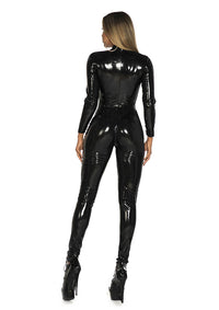 Women's Youliang Corset Tight Mirror One-piece Leather Chain Pants Jumpsuits