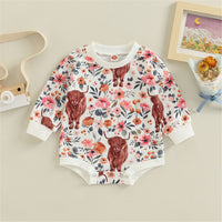 Long Sleeve Cotton Baby Romper In Four Colors