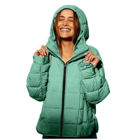 Women's Polyester Hooded Loose Sports Cotton Jacket