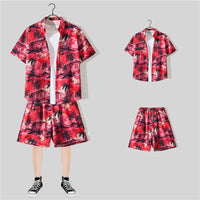 Short Sleeve Printed Shirt Summer Thin Suit