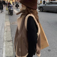 Western Style Berber Fleece Coat Motorcycle Vest