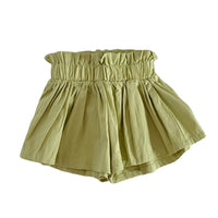 Bud Shaped Waist Cotton Women's Shorts Multi-color Woven