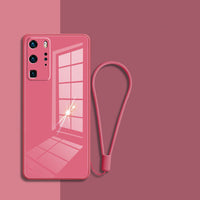 Solid Color Case Macaron Glass With Rope Liquid
