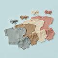 Summer Solid Color Waffle Color Casual Sportswear Suit