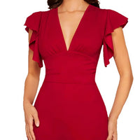 Womens Elegant Jumpsuit With Ruffle Details