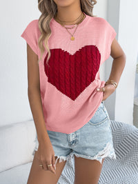 Women's Color-blocked Love Casual Loose Knit Sweater Top