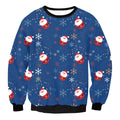 Santa Claus Elk Long Sleeved Round Neck Loose Top