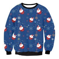 Santa Claus Elk Long Sleeved Round Neck Loose Top