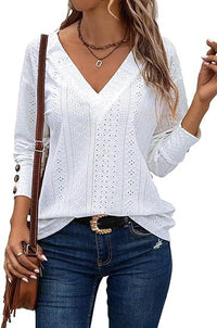 Casual Long Cufflinks Hollow Out Lace Hollow Out Shirt