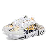 Summer Half Slippers Men's Height Increasing Closed Toe Casual Breathable Heelless Lazybones' Shoes