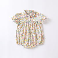 Girls' Floral Princess Short-sleeved Suit