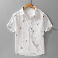 Letter Printed Simple Short Sleeve Shirt