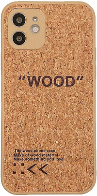 Wood Grain Phone Case Silicone Straight Edge Fine Hole