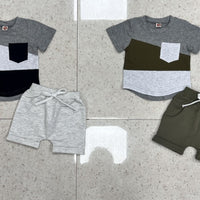 Stitching Short Sleeve Infant Children's Suit