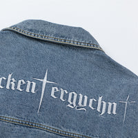 American High Street Letter Embroidery Denim Clothes Jacket