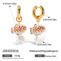 Light Luxury Stainless Steel Ceramic Pearl Earrings