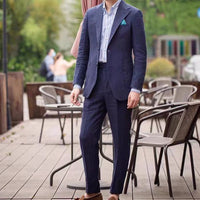 Retro Neapolitan Casual Solid-Colored Slim-Fit Blazer