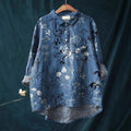 Loose Printed Crew Neck Casual Plus Size Women's Shirt