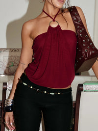 Neck-hanging Strap Sleeveless Womens Top