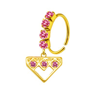 Heart-shaped Nose Ring With Five-star Butterfly Leaves