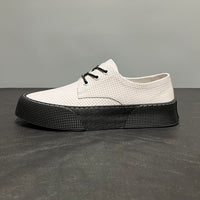 Breathable Comfortable Casual Shoes Soft Leather White Shoes