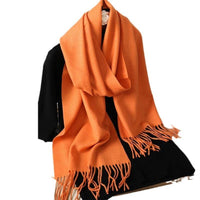 Solid Color Maillard Scarf Cashmere-like Women Warm Shawl