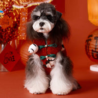 Tony Bear Dog Red Festive Chinese New Year Celebration Clothes