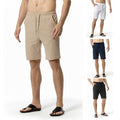 Men's Solid Color Cotton And Linen Casual Beach Pants