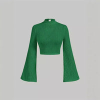 Printed Sexy Lace Thick Long Sleeved T-shirt Knitted Sweater