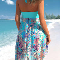 New Women's Printed Belly Covered Conservative One-piece Swimsuit