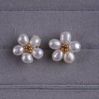 Natural Freshwater Pearl Plum Blossom Earrings