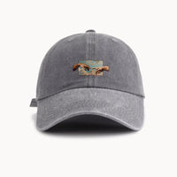 Water-washed Vintage Baseball Cap With A Wide Brim