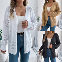Hollow-out Lantern Long Sleeve Cardigan