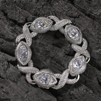 Exaggerated 15mm Zircon Infinity Eyes 8-Shape Cuban Necklace