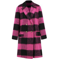 Long Plaid Double-sided Wool Overcoat